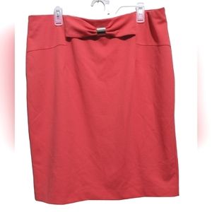 NYCC Pink Skirt with Metallic Bow and Slit in Front & Back, Size XL